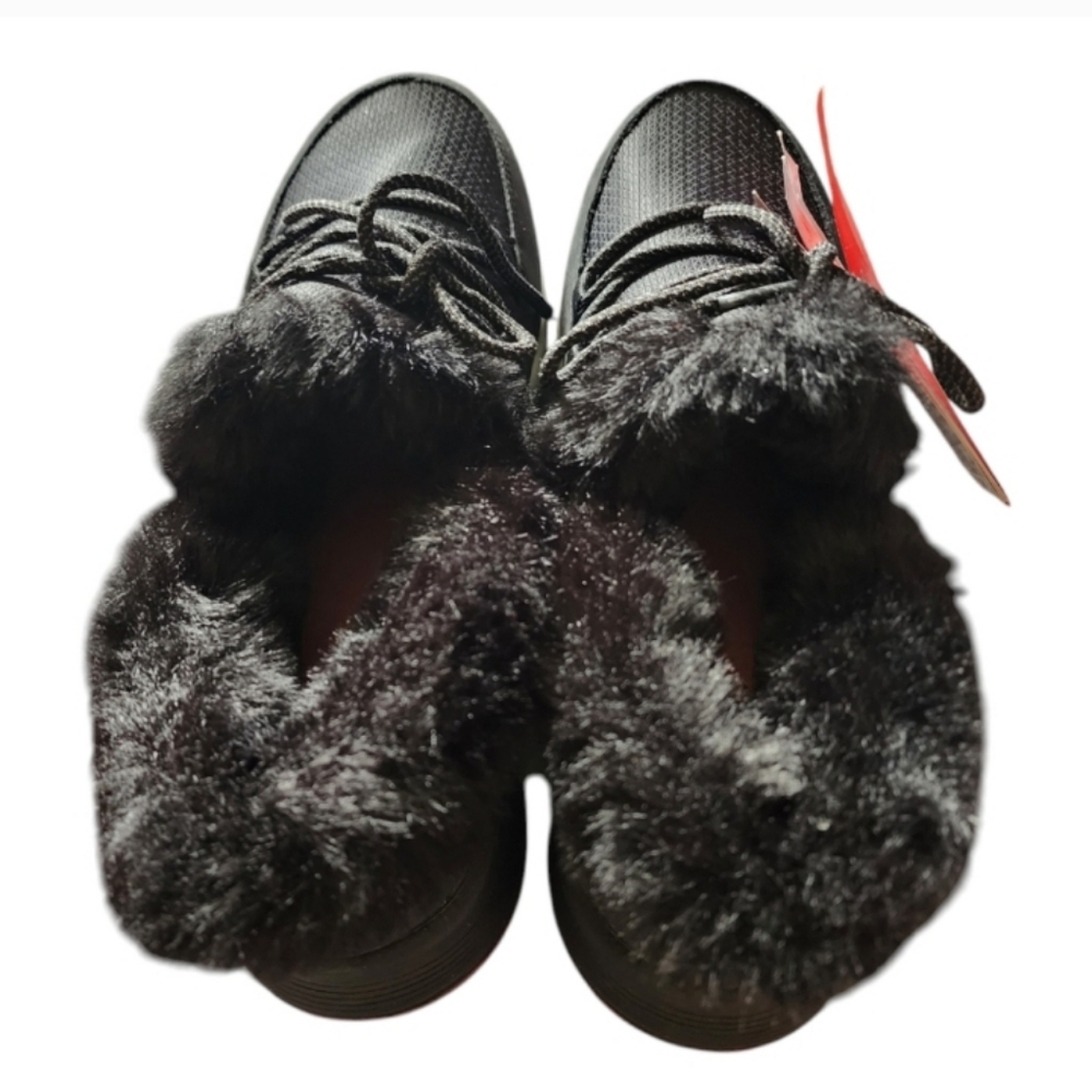 Spyder Black Faux Fur-Lined Gym Winter Sneakers/Shoes, size 9.5